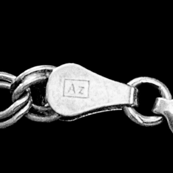 925 Sterling 7” Double Link Curb Chain w/Twilight Themed Wolf Charm Italy - Picture 6 of 6